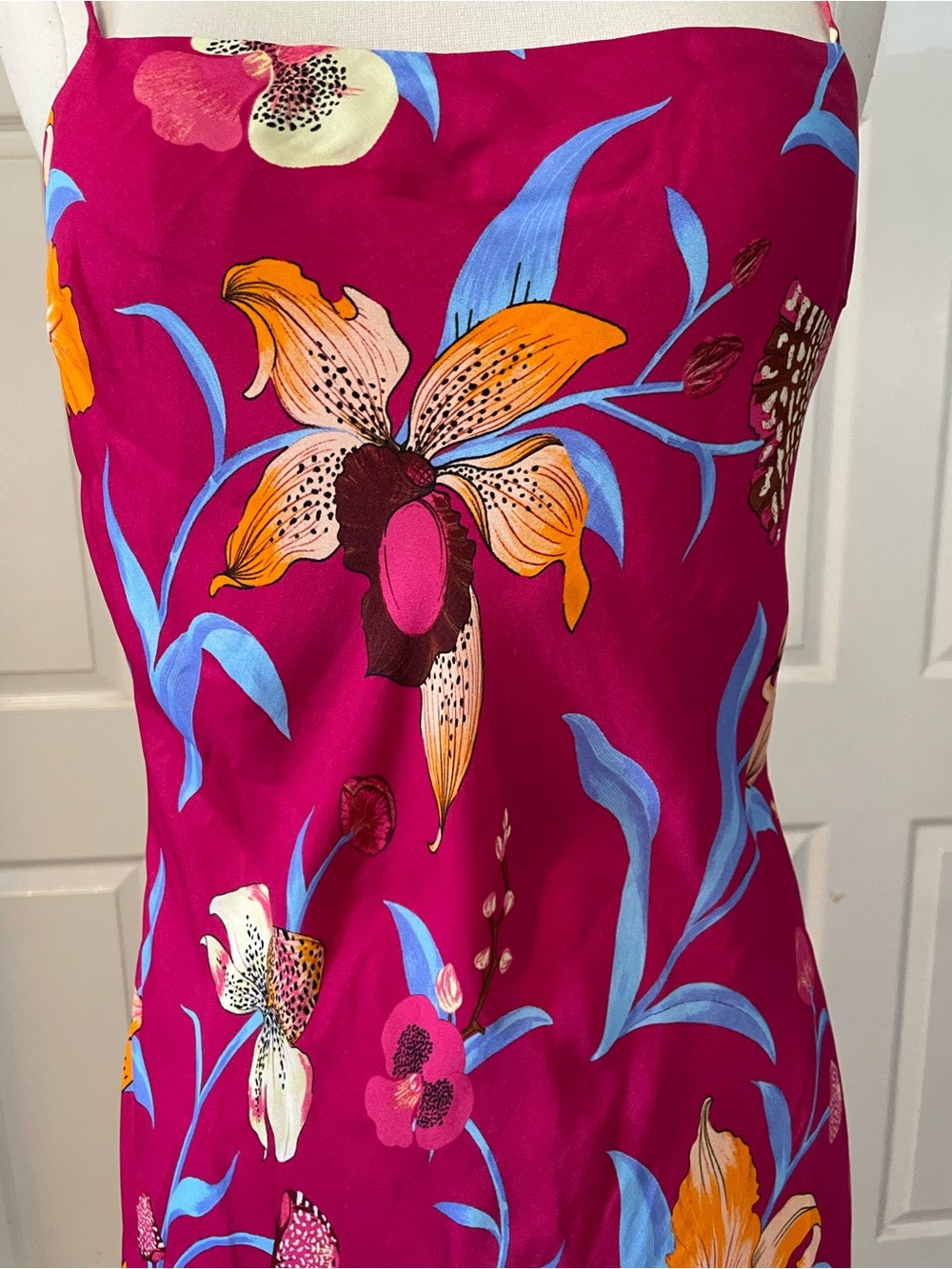 FARM Rio Fuchsia Floral Maxi Dress with Yellow & Blue Accents - Picture 2 of 11